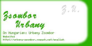 zsombor urbany business card